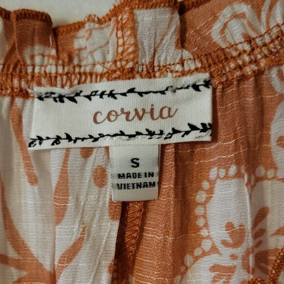 CORVIA ORANGE AND WHITE FLORAL TOP - Picture 6 of 7